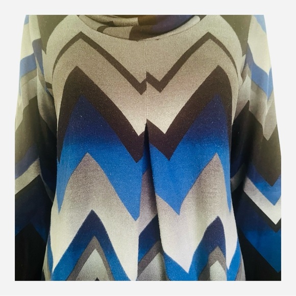 New Directions casual zigzag tight knit cardigan S multi color dropped neckline - Picture 5 of 13